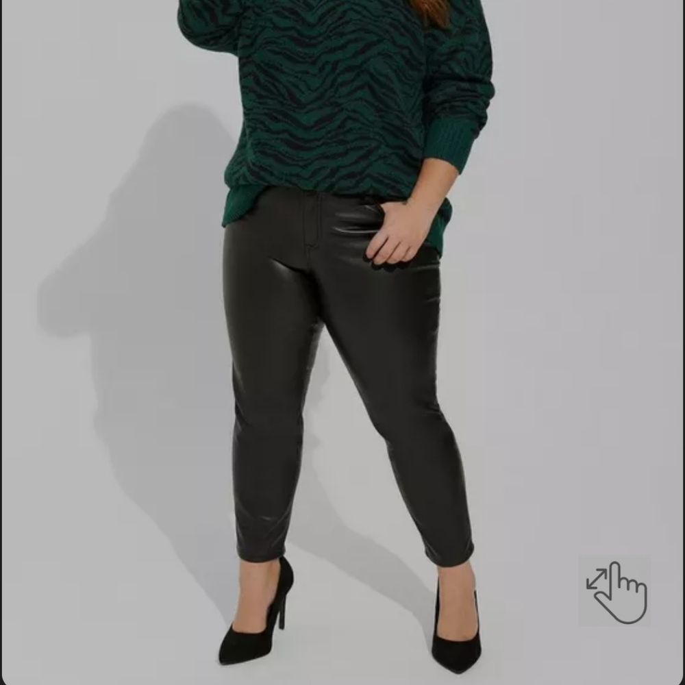 Torrid Perfect Skinny Faux Leather Mid Rise Pant